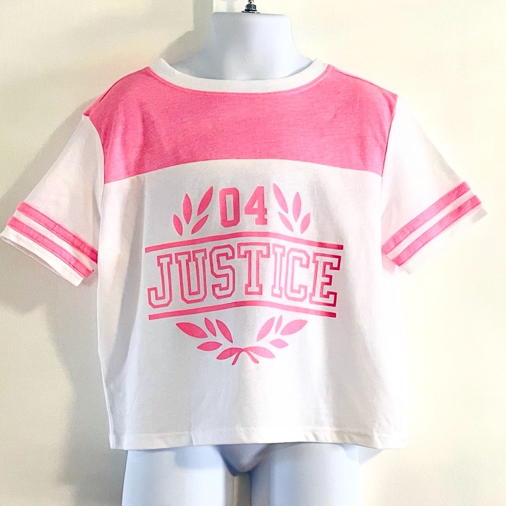 🆕Girl’s JUSTICE Color Block Logo Tee - Picture 1 of 4
